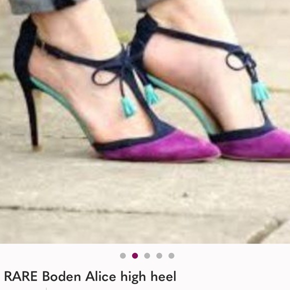 Boden Women's T-Strap Heels in Purple and Black size 41 so size 8 - Picture 9 of 11